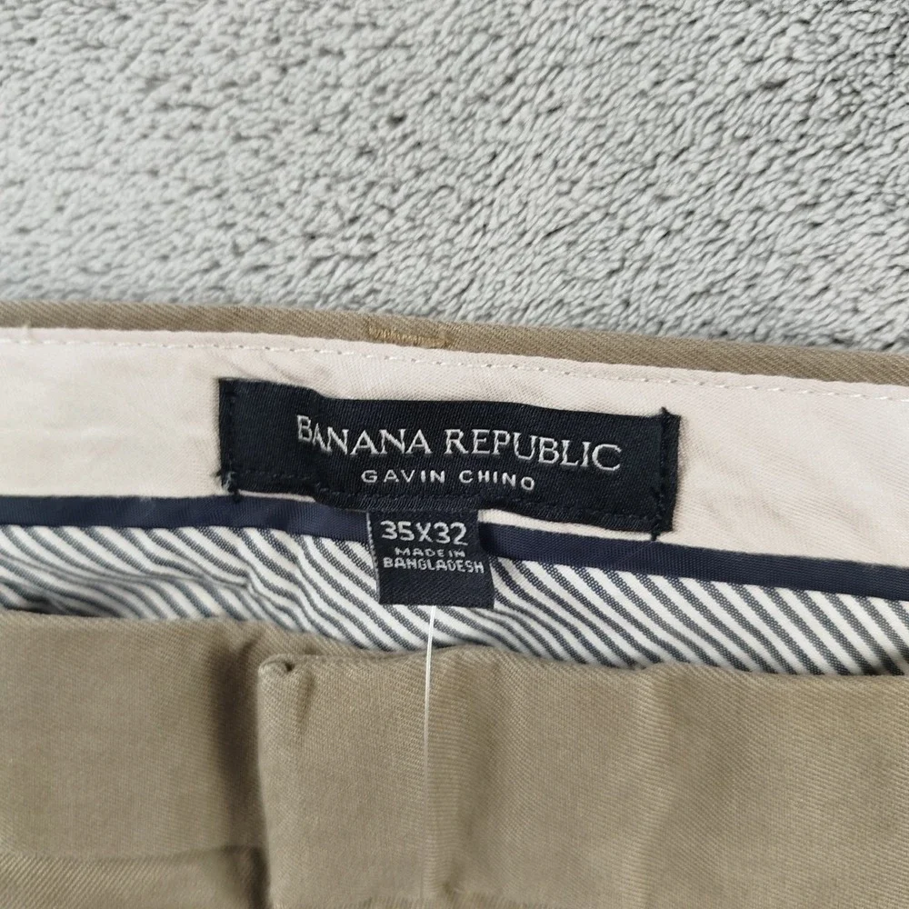 NWT Banana Republic Gavin Chino Pants Mens‎ 35x32 Olive Green Straight Fit